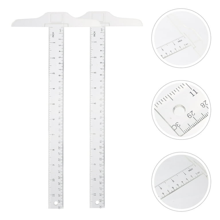NUOLUX T Ruler Square Ruler Drafting Measuring Ruler Scale Double Shape  Precision Aluminum Woodworking Scriber Standard Square