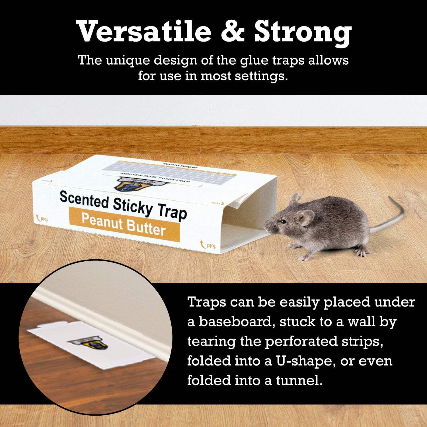 TwinTech Mouse Glue Boards, Pro Strength | Ready-to-Use Adhesive Traps | Pro-Scented Adhesive | Indoor Use | 36 Count