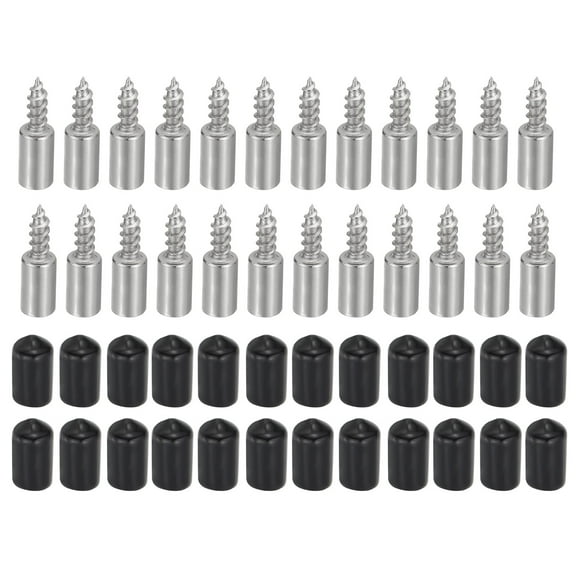Uxcell Shelf Support Pegs, 24pcs Shelf Pins with Sleeve, Pegs for Shelves for Cabinet, Cupboard, Bookcase,Black