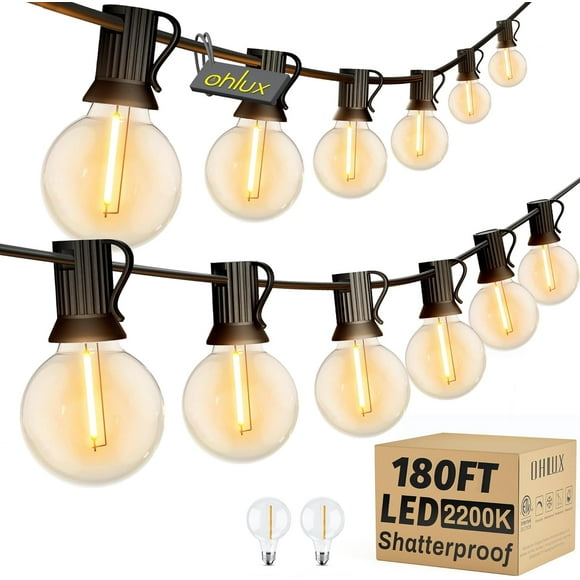 FT Guirlandes Lumineuses Solaires à Globe pour l'Extérieur g Lumières de Patio avec Télécommande Ampoules à Filament DEL Incassables K Doux à Intensité Réglable Extérieur Edison Lampe Suspendue pour Cour Arrière Terrasse