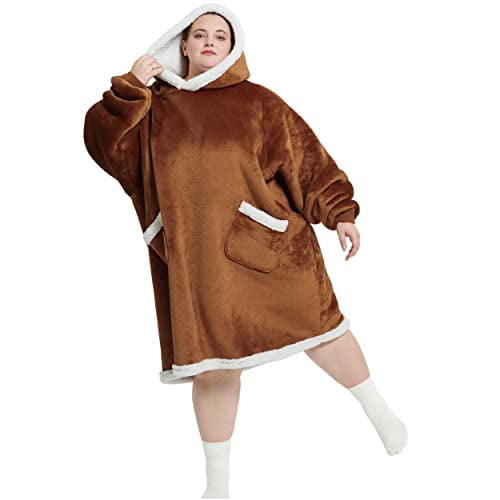 Bedsure Oversized Wearable Giant Pocket Blanket Hoodie for Men Indoors