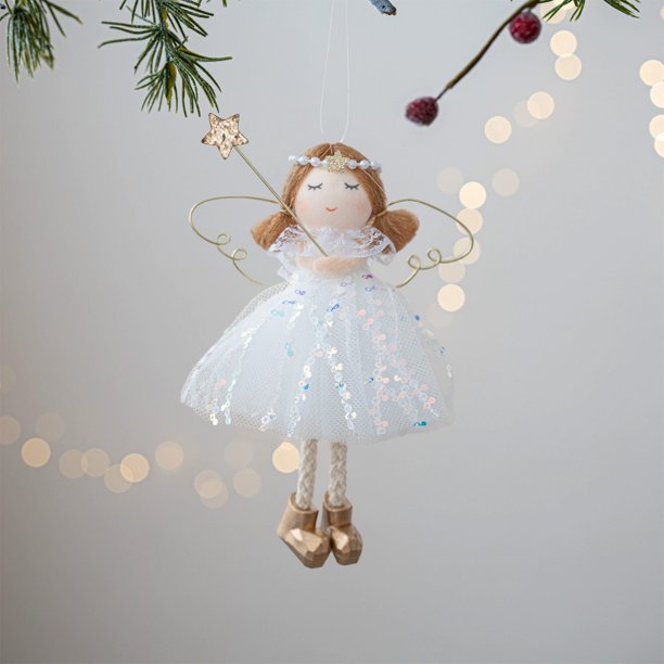Uuiauoio Christmas Angel Ornament Hanging Decor Cloth Material Tree Decoration for Home Holiday Party Gift Festive Atmosphere Thanksgiving Birthday Celebration Ornaments