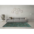 thumbnail image 3 of Ahgly Company Indoor Square Abstract Turquoise Blue Contemporary Area Rugs, 4' Square, 3 of 4
