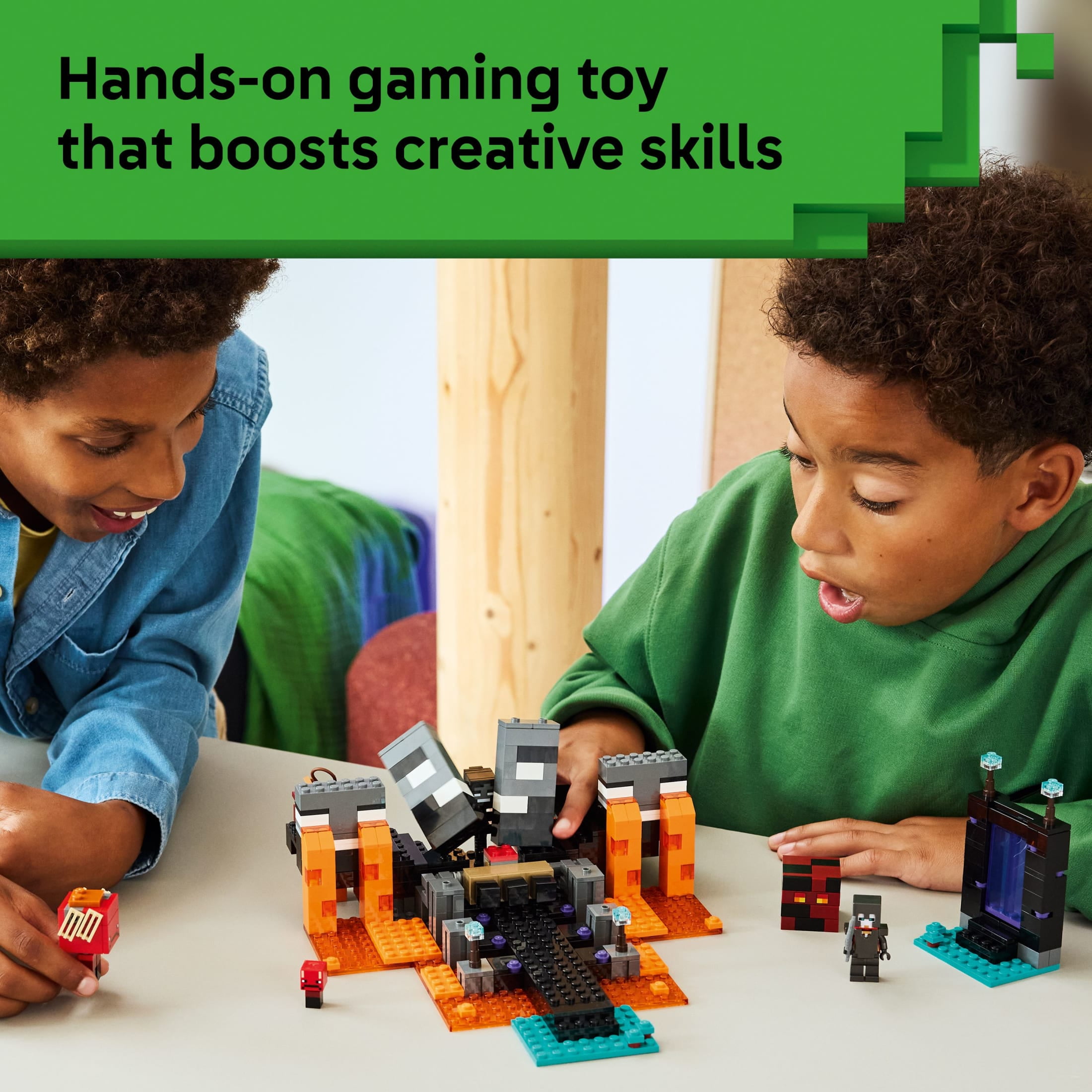 LEGO Minecraft Wither Battle Building & Pretend Play Toy for Boys & Girls - Video Game Playset & Toy Figures for Kids, Ages 8+ - W/Crimson Warrior Minifigure & More - Gift Idea for Birthdays - 21590