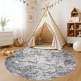 thumbnail image 6 of Toyoso 6x6 Washable Round Area Rug Abstract Modern Distressed Grey Soft Non Shedding Low Pile Circle Rug Machine Washable For Living Room Bedroom Dining Room Office, 6 of 9