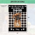 thumbnail image 5 of Life Is Better with Dogs House Flag Custom American Staffordshire Terrier Watercolor Dog Paws Buffalo Plaid Outdoor Yard Decor Flag Banner Double Side 28X40 Inch, 5 of 6