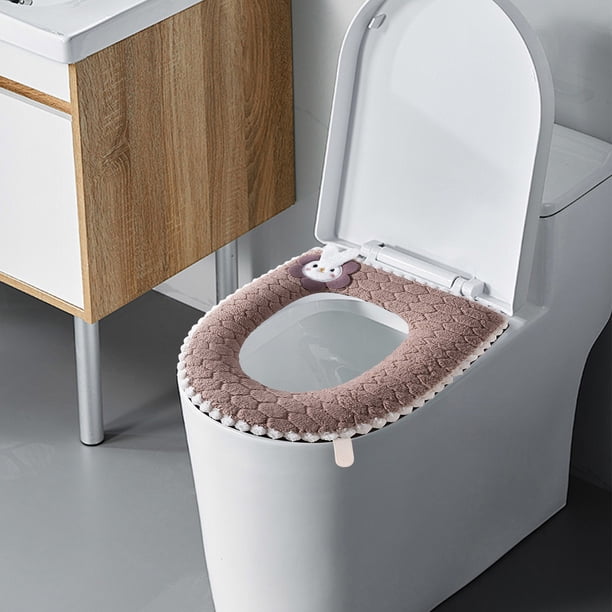 Housse Toilette Extensible Housse De Siège De Toilette Douce Épaisse Extensible Lavable - Lot De 3 Couleurs