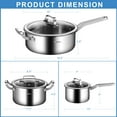 thumbnail image 2 of Stainless Steel 6-Piece Cookware Set with Tempered Glass Lid Silver, 2 of 8