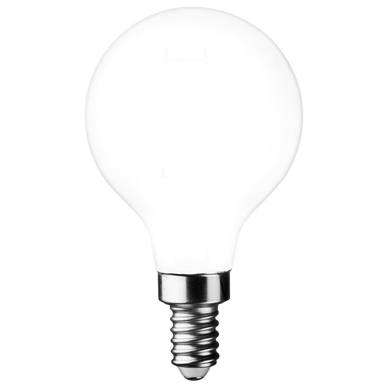 Great Value LED, 4.5W (40w Eqv) G16 Globe E12 Candelabra Base, Dimmable, Soft White, 2pk
