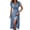 Blue, variant on Women's V-Neck A-Line Tea-Length Casual Dress with Short Sleeve for Summer Spring Party Wedding Work Vacation Comfortable Polyester Dresses