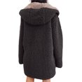 thumbnail image 3 of LUXUR Ladies Reversible Hooded Cardigan Loose Winter Outerwear Style-A L, 3 of 3