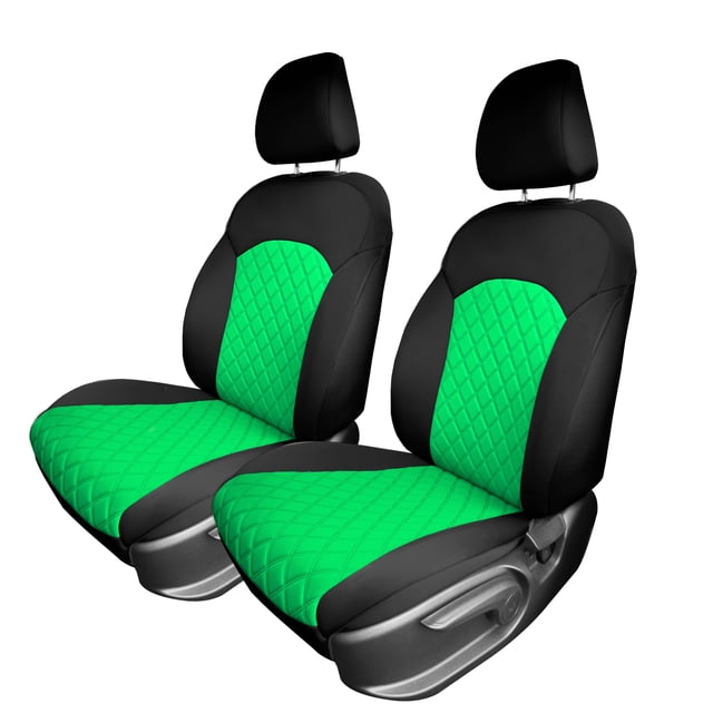 For 2019-2024 Kia Forte FH Group Neoprene Custom Fit Waterproof Car Seat Covers - Front Set Green
