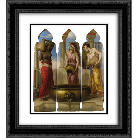 Walter Crane 2x Matted 20x22 Black Ornate Framed Art Print 'Europe, Asia, Africa '