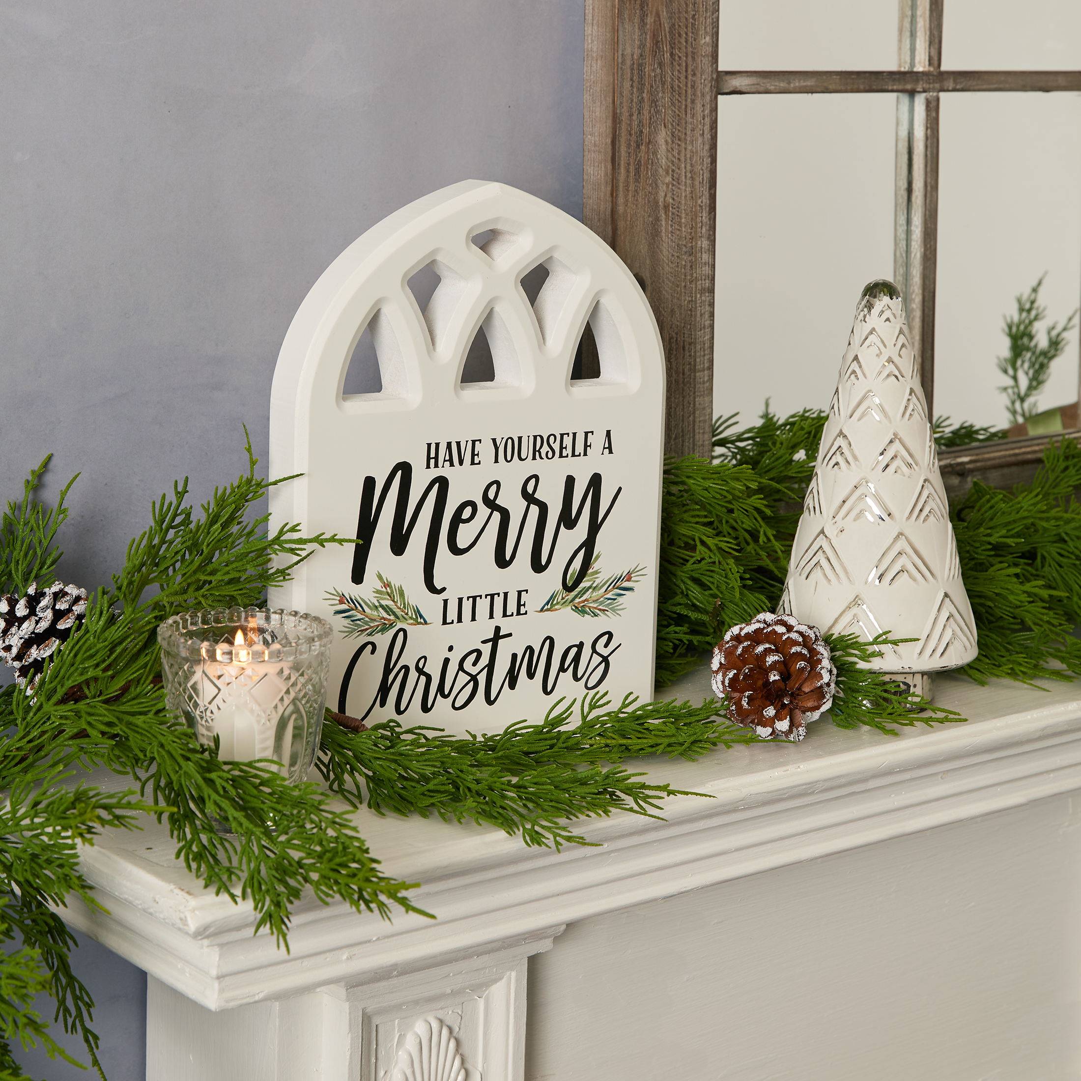 Holiday Time Merry Little Christmas Arch Window Block Sign, 10 inch - image 2 of 4
