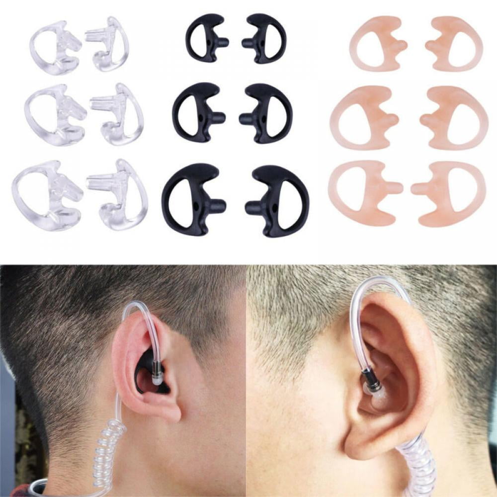 2 LEFT SMALL 2WAY RADIO EARTIPS GEL EAR MOLD INSERTS FOR ACOUSTIC TUBE 