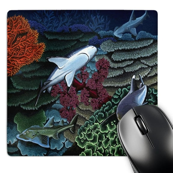 3dRose, REEF SHARKS, MousePad
