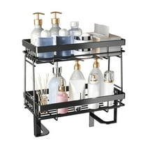 Drill-free Installation 2 Tier Bathroom Shelf with Sturdy Alloy Steel Shelf, Suitable for Multiple Scenarios in Bathroom, Kitchen, Bedroom, etc.