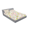 thumbnail image 2 of Ambesonne Floral Fitted Sheet & Pillow Sham Set, Blossoming Garden Art Design, Full, Multicolor, 2 of 2