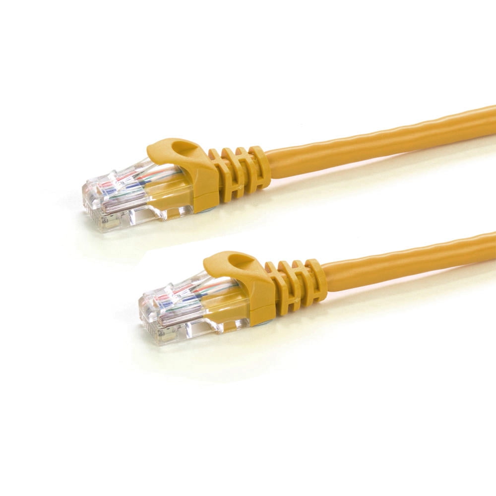 Yellow 15 Ft Cat6 RJ45 24AWG 550Mhz Gigabit LAN Ethernet Network Patch Cable