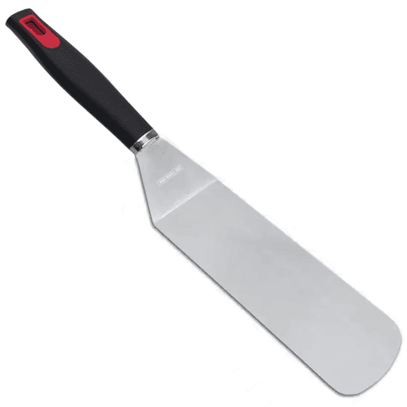 Pork Barrel BBQ Long Grill Spatula - Heavy Duty Stainless Steel Metal Spatula & Griddle Turner with Rubber Handle for Blackstone Griddle Accessories