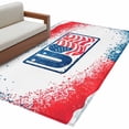 thumbnail image 2 of Independence Day Washable Area Rugs 3'x5', Patriotic USA Flag Red Blue Stripe Star Low Pile Throw Living Room Rug Non-Slip Sturdy Edge Binding Carpet for Indoor Entryway Bedside Kitchen, 2 of 9