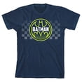 thumbnail image 5 of Batman Bat Signal Logo Checkered Background Boy's Navy Blue T-shirt-M, 5 of 7