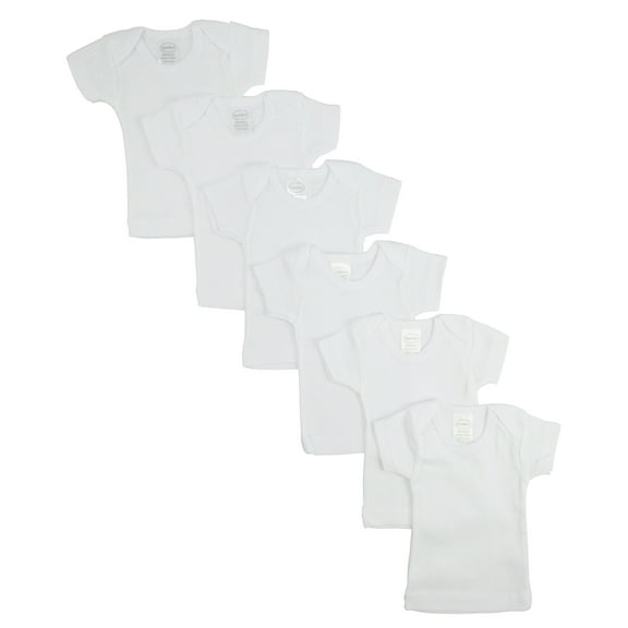 White Short Sleeve Lap Tee 6 Pack