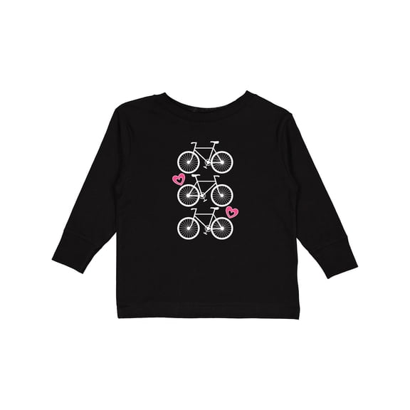 Inktastic Biking Gifts Bicycle Silhouette Girls Long Sleeve Toddler T-Shirt
