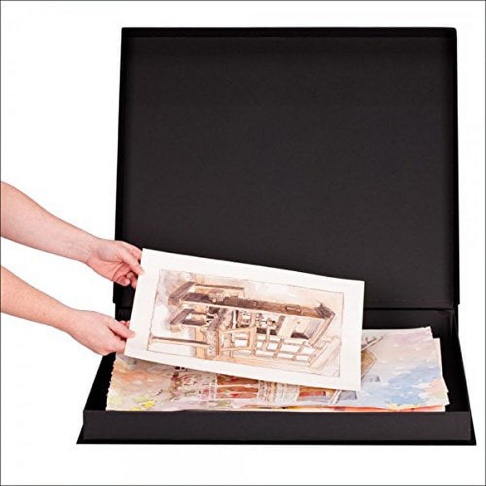 HG Concepts Art Photo Storage Box Eternity Archival Clamshell Box For Storing Artwork, Photos & Documents Deluxe Acid-Free Sturdy & Lined With Archival Paper - [Black - 20" x 24"] - image 2 of 3
