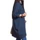 thumbnail image 3 of Lino del algodón blusa larga irregular del dobladillo Botones ocasionales flojas Eccomum Azul oscuro/XXL, 3 of 7