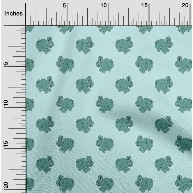 oneOone Tissu en Coton Flex Imprimé Bloc de Lapin au Mètre 40 Pouces de Large