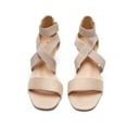 thumbnail image 2 of DREAM PAIRS Women's Summer Open Toe Wedge Sandals Ankle Strap Platform Sandals INNIS-1 NUDE Size 8, 2 of 5