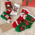thumbnail image 2 of Dalrosia 5 Pairs Women Christmas Fuzzy Socks Fluffy Socks Winter Warm Cozy Striped Socks Crew Socks, 2 of 2
