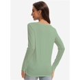 thumbnail image 2 of Womens Crewneck Long Sleeve Casual Basics Fall Solid T-Shirt, 2 of 6