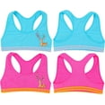 thumbnail image 6 of ToBeInStyle Girls Pack of 6 Fun Print Racerback Training Bras Top Wire-Free Non-Padded - Resting Deer w/Floral Antlers - Large, 6 of 7