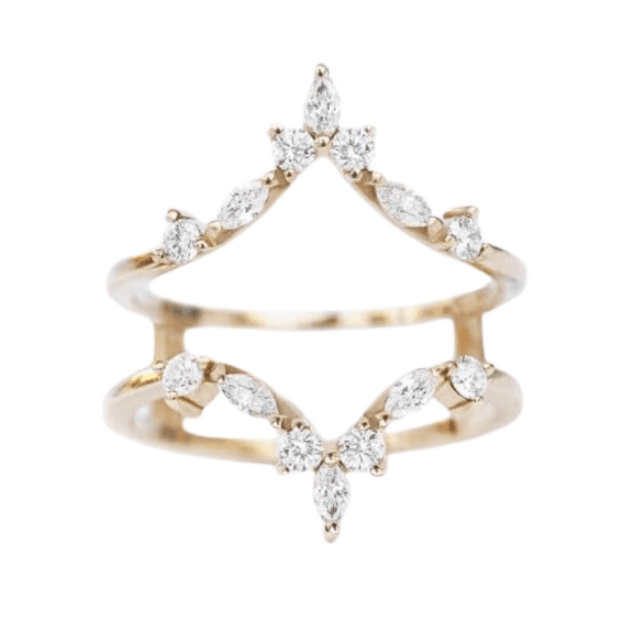 Round Cut White Diamond Wrap Ring Enhancer in 925 Sterling Silver - Engagement Ring Jacket