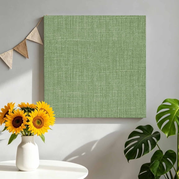 Canvas Wall Art Sage Green Linen Canvas Art Print Farmhouse Pure Color Country Farm Pictures Wall Decor for Living Room Bedroom Artwork Decorations Stretched Framed Ready to Hang 8"x8"