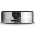 thumbnail image 2 of Tungsten Heart and Key Band Ring 8mm Men Women Comfort Fit Brushed Gray Flat Cut Black Polished, 2 of 4