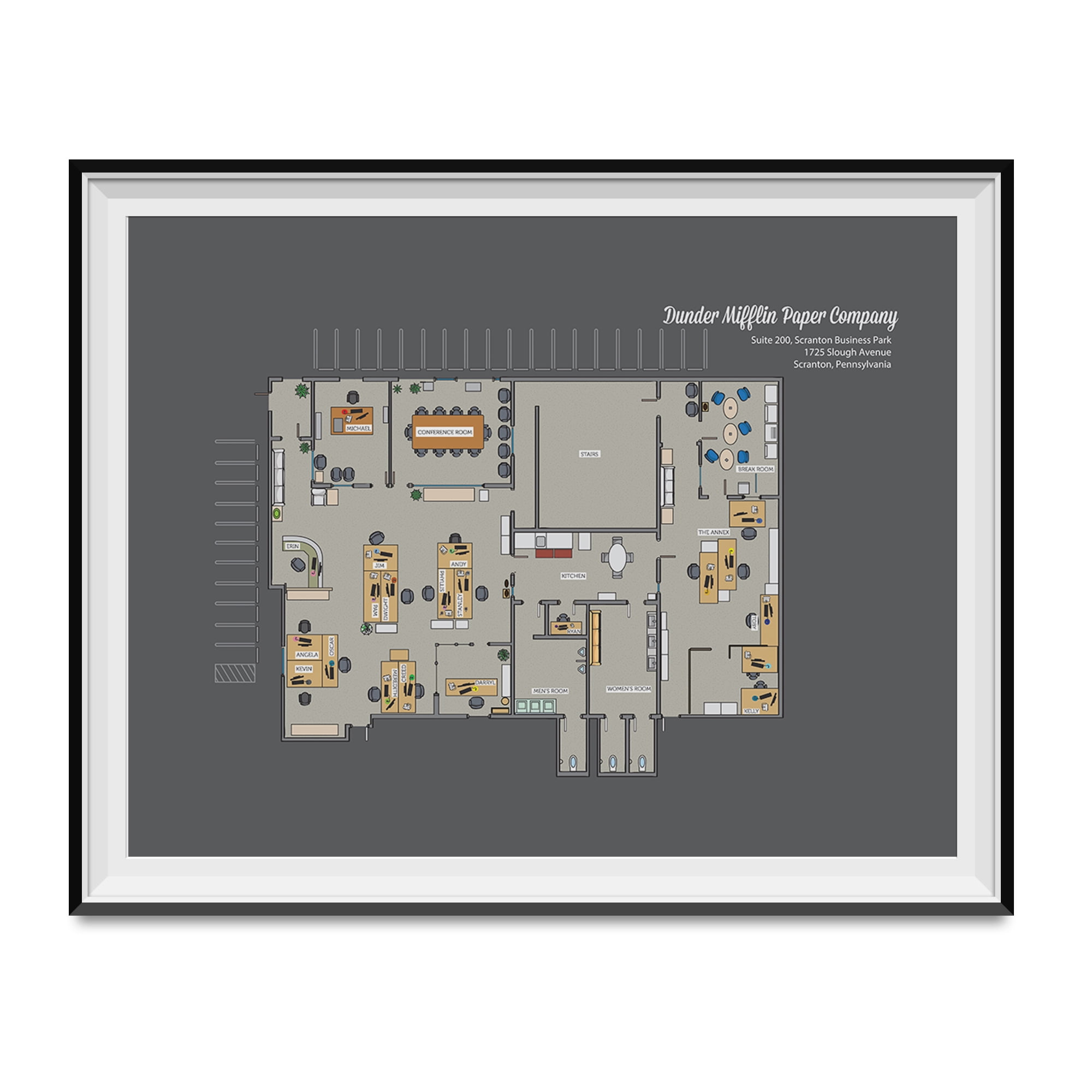 Office” layout of Dunder Mifflin paper products - Maps on the Web