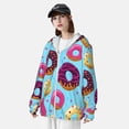 thumbnail image 3 of Fotbe Donuts Chaqueta con Protección Solar UPF 50+ para Hombre y Mujer, Camisa con Capucha y Bolsillos-Large, 3 of 7