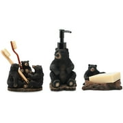Black Bear Lodge Lotion Pump, Soap Dish, and Toothbrush Holder