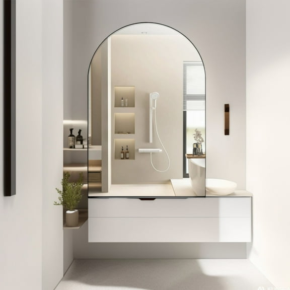 MDQMD Black Bathroom Medicine Cabinet with Mirror Door and Storage with Adjustable Shelves,Cabinet Recessed or Surface Mount Mirror Door for Bathroom