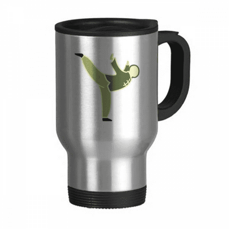

Kungfu China Pattern Travel Mug Flip Lid Stainless Steel Cup Car Tumbler Thermos