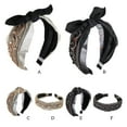 thumbnail image 4 of Sonducket Diademas para el cabello con lazo, diadema étnica con nudo torcido, diadema con bordado de encaje, cuentas brillantes, diademas ajustables para Type3 NO3 Sonducket AP010012-05B, 4 of 6