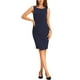 thumbnail image 2 of INSPIRE CHIC Vestido Elegante para Mujeres con Cuello Barco Sin Mangas y Pliegues, Vestidos de Oficina Tipo Sheath L Azul Oscuro, 2 of 5