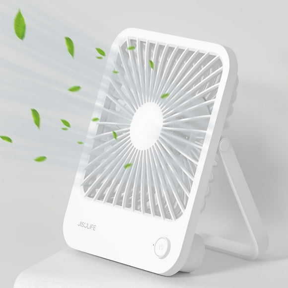 Ventilador de escritorio JISULIFE FA26 recargable, 4500 mAh, 180°, plegable, Wh