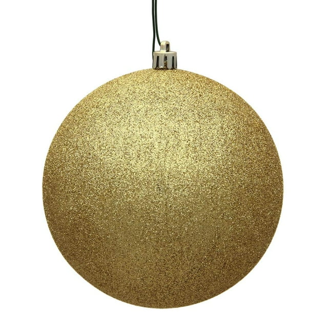 Bola de Adorno Navideño Vickerman con Purpurina Dorada Paquete de 4, 6 cm