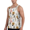 thumbnail image 2 of Xecao Hand Drawn Animals Men's Tank Top Workout Quick Dry Sleeveless Gym Jogging Muscle Shirts Summer Swim Beach Tops, 2 of 9