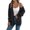 Black, variant on Open Front Cardigan - Women's Oversized Long Sleeve Knit Sweater, Fashion Cutout Detail Cover-Up | Baberdicy | Women's Long Sleeve Cable Knit Cardigan Sweaters Oversized Open (Black | L)