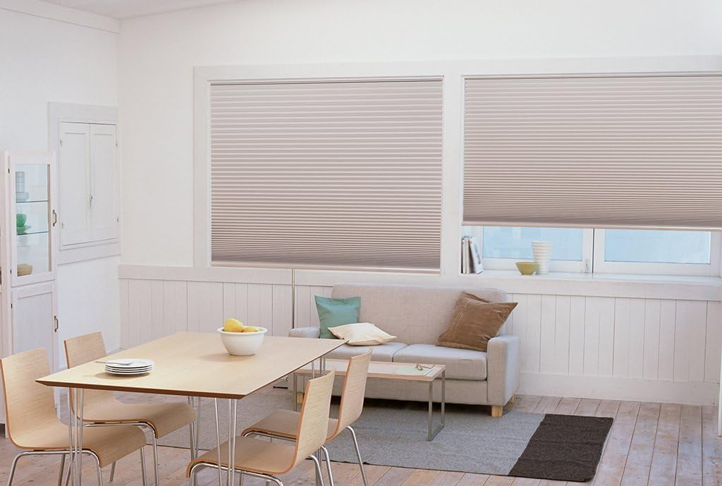 Redi Shade No Tools Easy Lift Trim-at-Home Cordless Pleated Light Blocking Fabric Shade Natural, 30" W x 64" L, (Fits windows 19" -30")